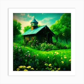 Old Church In The Woods Art Print