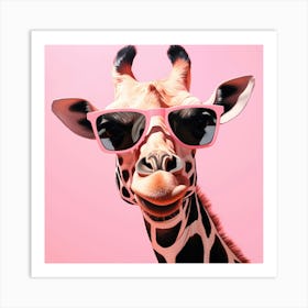 Pink Giraffe Art Print