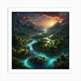 River In The Mountains 15 Art Print