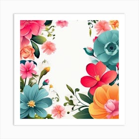 Floral Frame Art Print