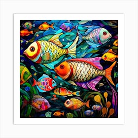 Colorful Fishes In The Sea 2 Art Print