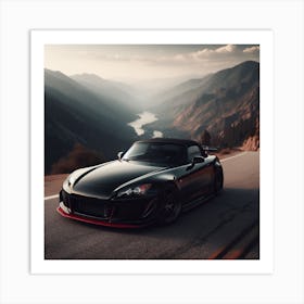 Posh Sportscar in Scenic Landscape Art Print