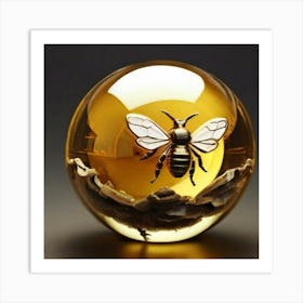 Bee Crystal Ball 1 Art Print