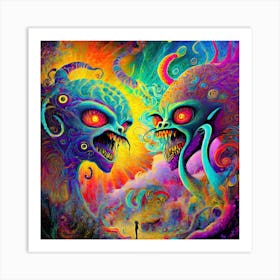 Psychedelic Monsters 5 Art Print