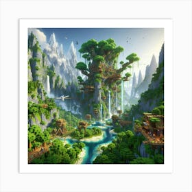 Minecraft World 1 Art Print