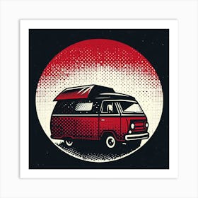 Retro Camper Van 6 Art Print