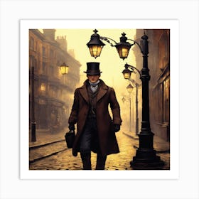 Man Walking Down The Street Art Print