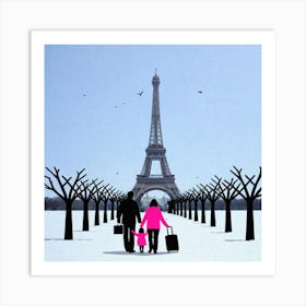 Family In Paris 2 Art Print