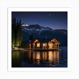 Cabin On The Lake Art Print