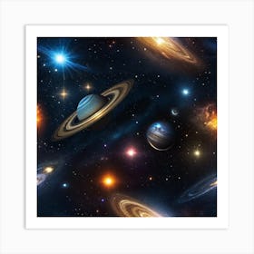 Planets In Space 1 Art Print