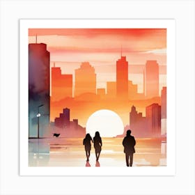 Sunset In The City Art Print