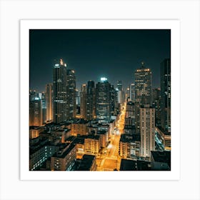 Cityscape At Night Art Print