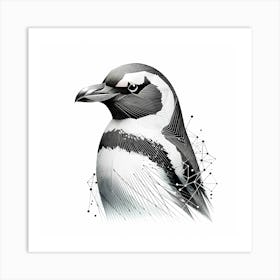 Penguin - Abstract Line Art Illustration 225 Art Print