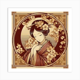 Creative Geisha Illustration 41 Art Print