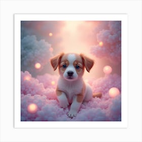 Puppy In The Clouds 1 Art Print