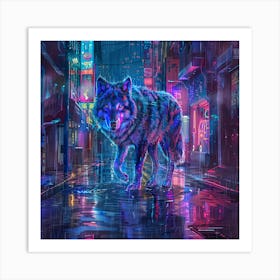 Neon Wolf 1 Art Print