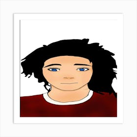 Random cartoon dreadlock guy Art Print