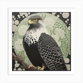 Ohara Koson Inspired Bird Painting Hawk 2 Square Art Print