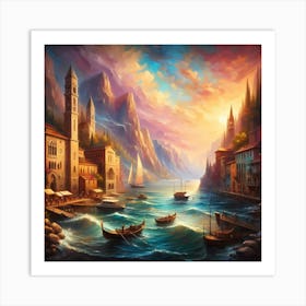 Sunset In Venice 1 Art Print