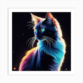 Colorful Cat Art Print