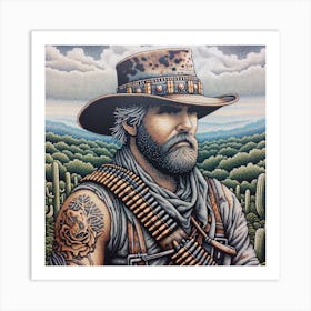 Cactus Cowboy Art Print