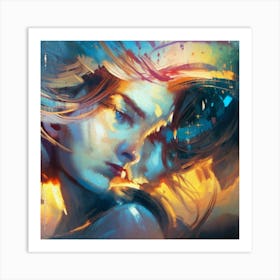 Young Woman With Long Hair Art Print