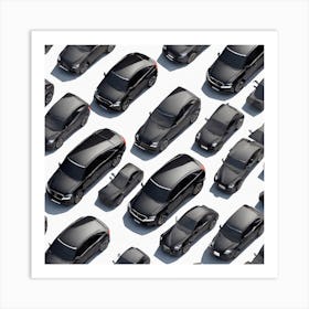 Black Mercedes Benz Cars Art Print