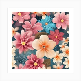 Seamless Floral Pattern Art Print