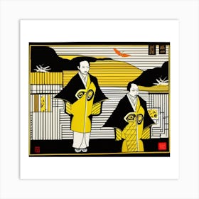 Two Men In Kimono Art Print