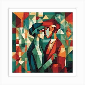 Essence Of Victorian Era Cubism Style Art Print