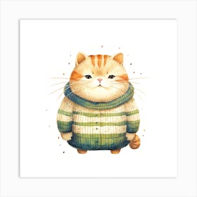 Cute Cat In Sweater Art Print