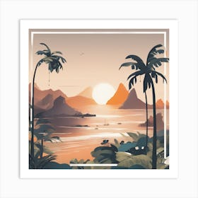 Sunset In The Tropics Art Print