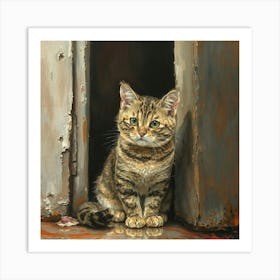 Cat In Doorway Art Print