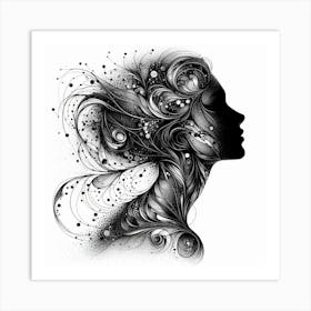 Ethereal female silhouette Art Print