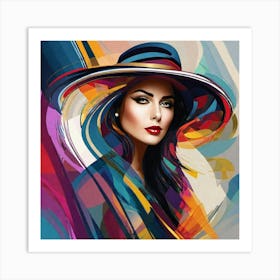 Woman In A Hat 25 Art Print