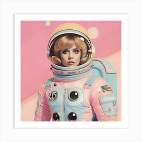 Pastel Female Astronaut 5 Art Print