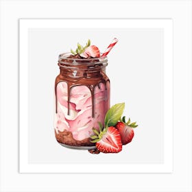 Strawberry Ice Cream In A Jar 2 Art Print