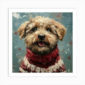 Christmas Golden Dog 6 Art Print