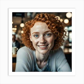 Portrait Of A Young Woman With Red Hair Art Print