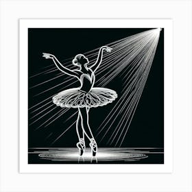 Line Art ballerina body 2 Art Print