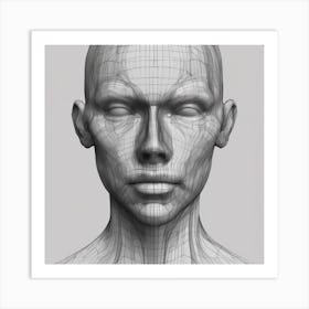 Wireframe Head 1 Art Print