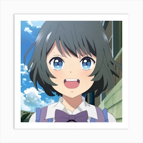 Anime Girl With Blue Eyes Art Print