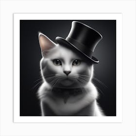 Top Hat Cat Art Print