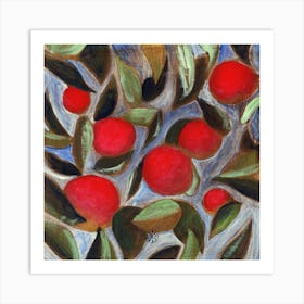 Apple Day - square old masters apples red green classic figurative Anton Maliar hand painted Art Print