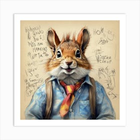 Squirrel In A Tie Art Print