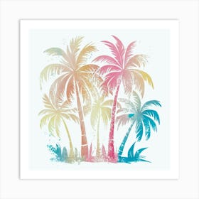 Watercolor Palm Trees Art Print