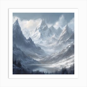 Snowy Mountains Art Print