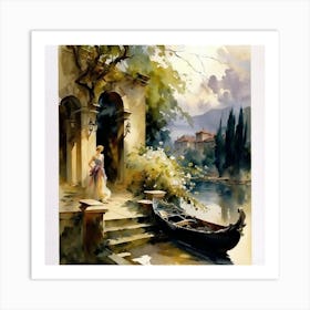 Gondola Water Color Art Print