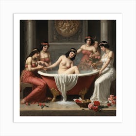 Cleopatra Bathes In A Bath Of Milk Art Print