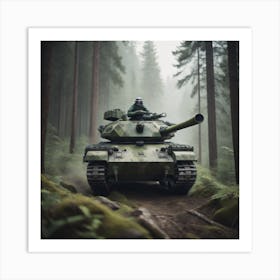 M60 Tank In The Forest Art Print